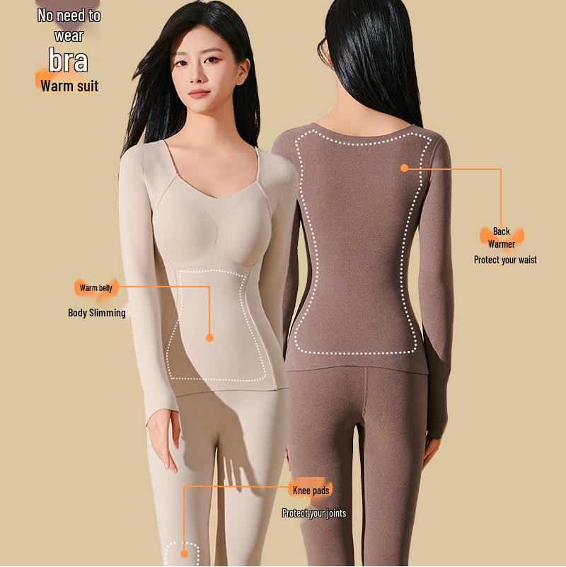 Women's Graphene Heated Long Sleeve Underwear Set with Padded Top & Leggings