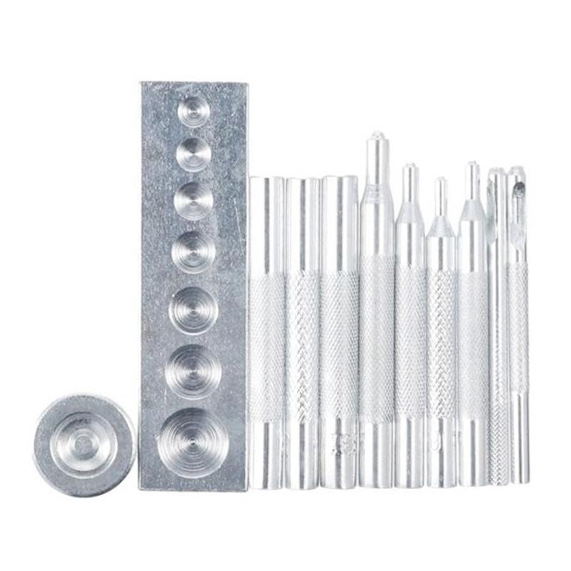 12Pcs Leather Hole Punching Set for Leather Watch Band, Belt, Hollow Hole Punching Cutter with Base and Punching Mat