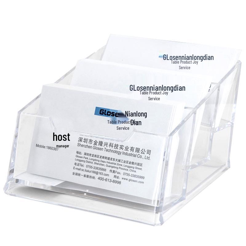 Transparent Acrylic Business Card Holder Stand for Desk or Exhibition
