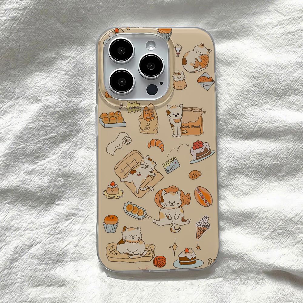 Painted Phone Case for iPhone 12 13 15 16 iPhone 16 12 13 14 15 Pro  14 15 16 Pro Max Coverage Shockproof Anti-Fingerprint Fresh Style Protective Case
