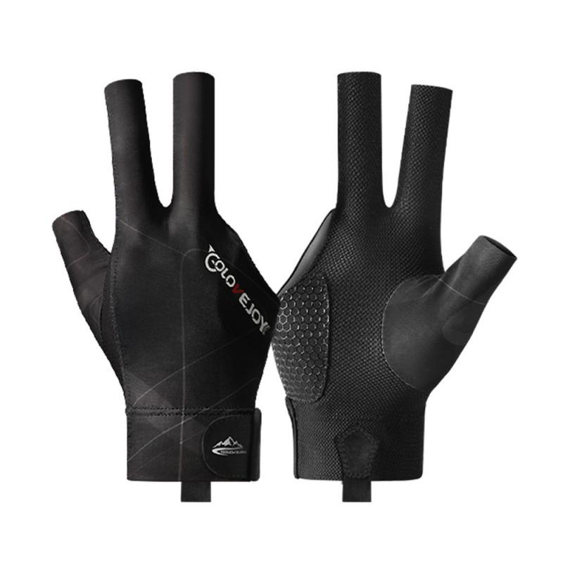 Lightweight Breathable Snooker Billiards Glove 3-Finger Open Design Anti-Slip Cue Grip Right Or Left Hand Cycling Sports Use