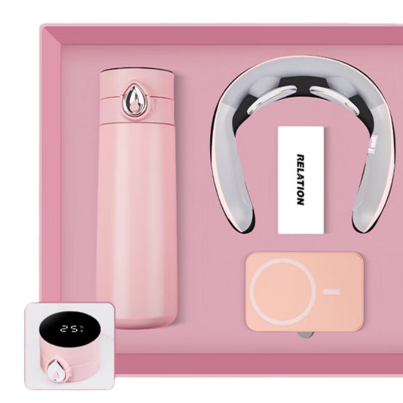 High-end Insulated Cup Gift Set with Neck Massager & Power Bank
