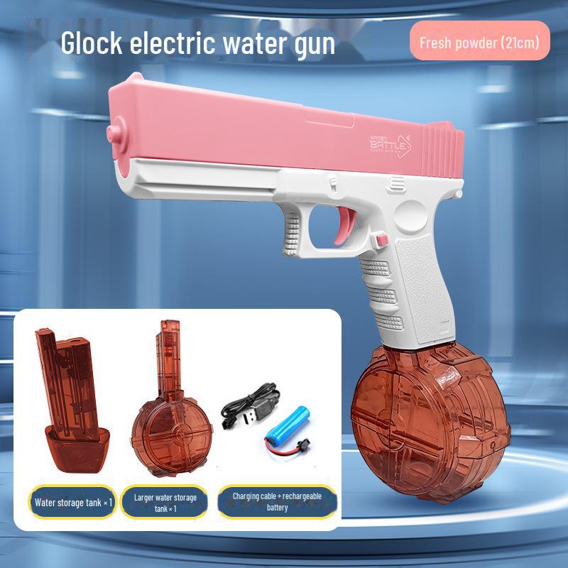 

M416 Полностью автоматический электрический водяной пистолет игрушка: Высокое давление, водяной распылитель Glock Glock drum version розовый