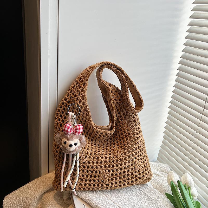 Lazy Knitted Straw Bag Women's New Large-capacity Woven Shoulder Bag Casual Versatile Tote Bag