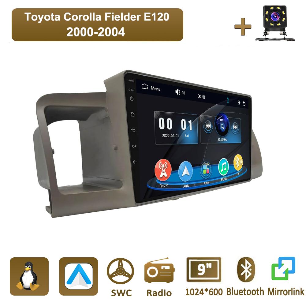 

Icreative Car Radio Multimedia MP5 Player Head Unit Stereo BT For Toyota Corolla Fielder E120 2000-2004 серый