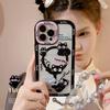 Playful Cats Suitable for 14ProMax Mobile Phone Case Apple 13 Graffiti Cute Bracelet Iphone16 Hard 15 Magnetic Suction