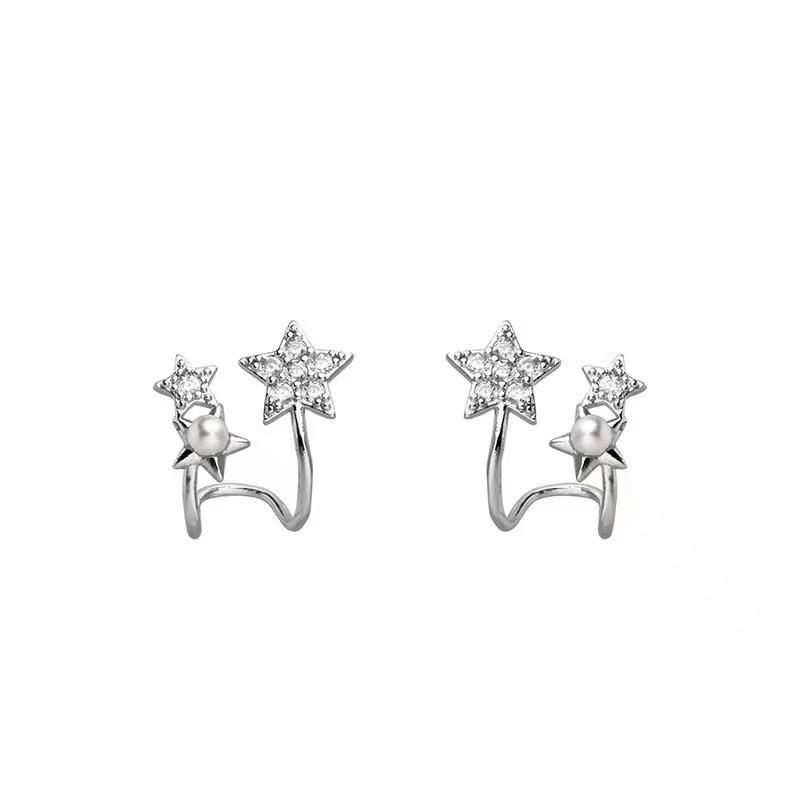 Design star pearl earrings women, new simple and versatile temperament Internet celebrity stud earrings