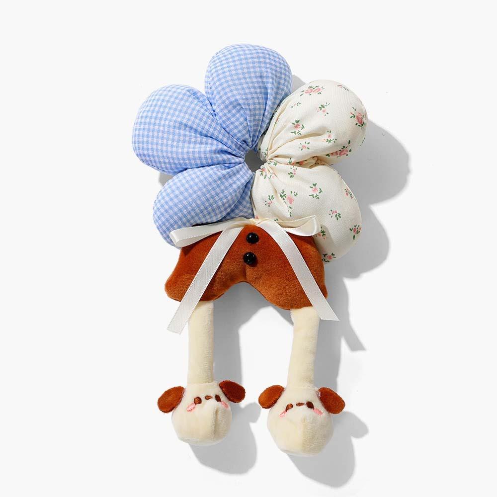 Cute Cotton Filled Scrunchies Cloth Plaid Flower Hair Ring Creative Bun Rubber Bands  Travel