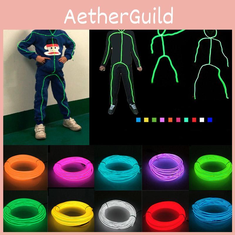 Energy Saving El Wire Costume Illuminated Strips For Stickman Figures At Parties And Camping
