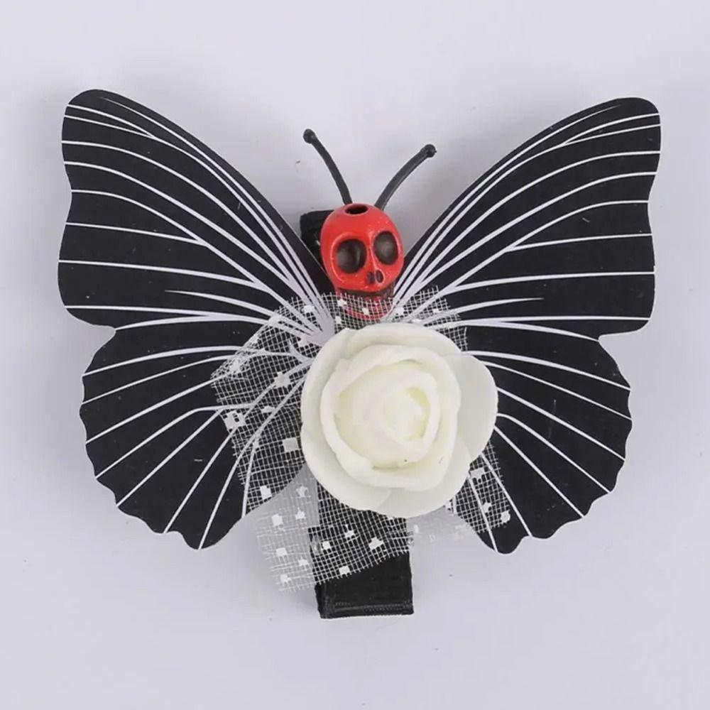 Gothic Halloween Hairpins Skull Ghost Women Headwear Funny Skeleton Butterfly Hair Clip Girls