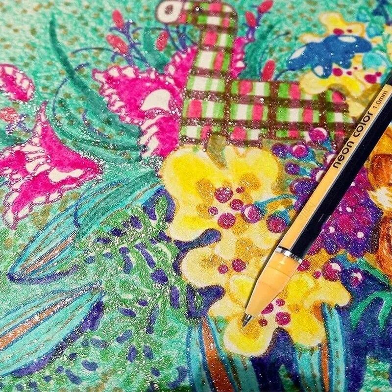 12Pcs Colors Gel Pens and Refills for School Office Coloring Book Journals Drawing Art Markers Pen