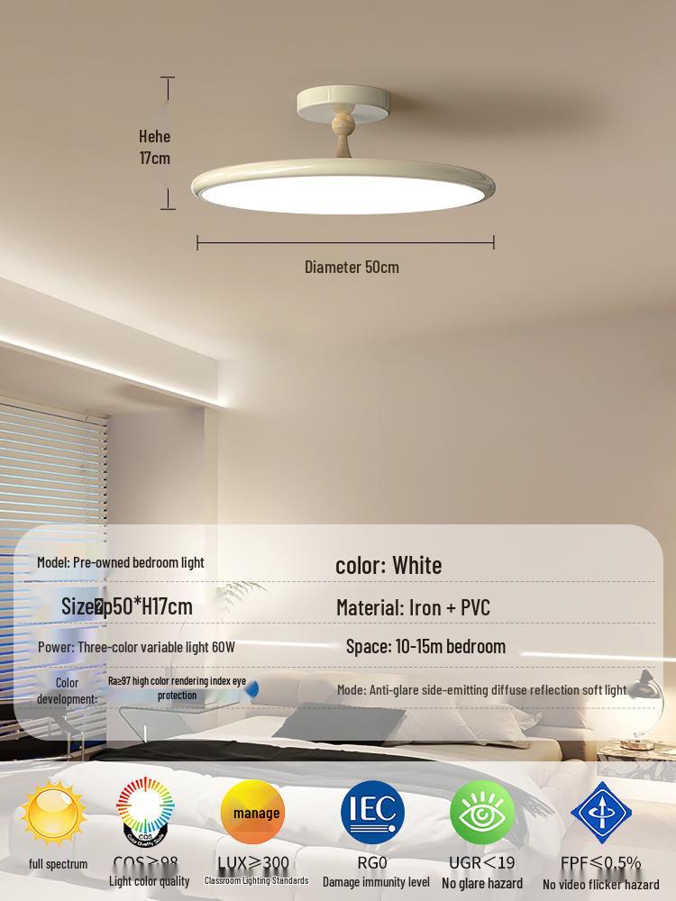 Minimalist Walnut Wood Grain Bedroom Ceiling Light for Dining, Study, and Kids' Rooms - Simple and Stylish Design