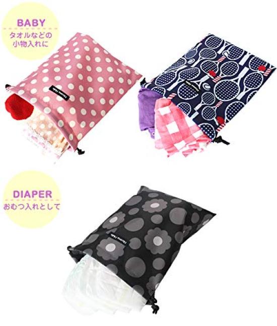 Hanna Hula Deodorizing Drawstring Black Dot Bag, Medium,