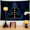 Indian Buddha Statue Meditation 7 Chakra Tapestry Wall Hanging Mandala Tapestries Wall Cloth Psychedelic Yoga Carpet Boho Decor