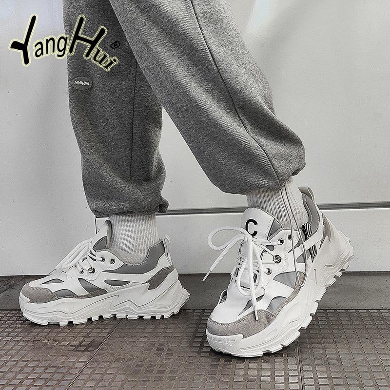 All-match Increase Thick Bottom Casual Comfortable Sports Men's Shoes 2024 New Fashion Anti-slip Running Sneakers Spring Summer