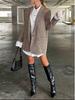 2025 European Cross-border Houndstooth Street Style Loose Retro Plaid Coat.