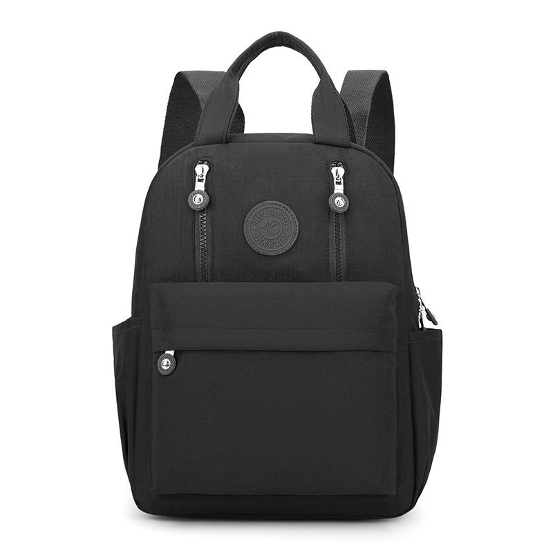 Solid Color Women's Backpack Large Capacity Nylon Backpack