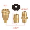 Professional Brass Connector Set QCC1 Tank Adapter & 3/8 Flared Pipe Fitting 1/4 Inch for Gas Refrigeration Lines