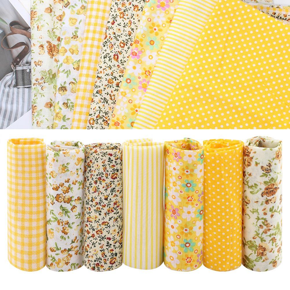 3 Types 7pcs 50*50cm Cotton Fabric DIY Assorted Squares PreCut Bedding Suite Quarters Bundle