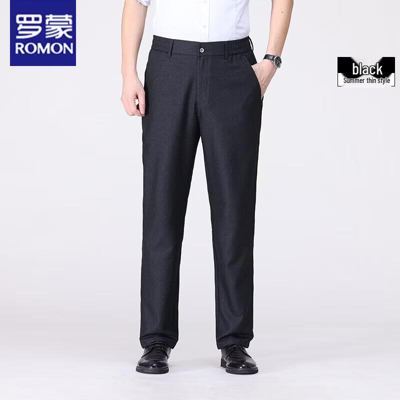 ROMON Men's Casual Trousers for Middle-Aged & Elderly