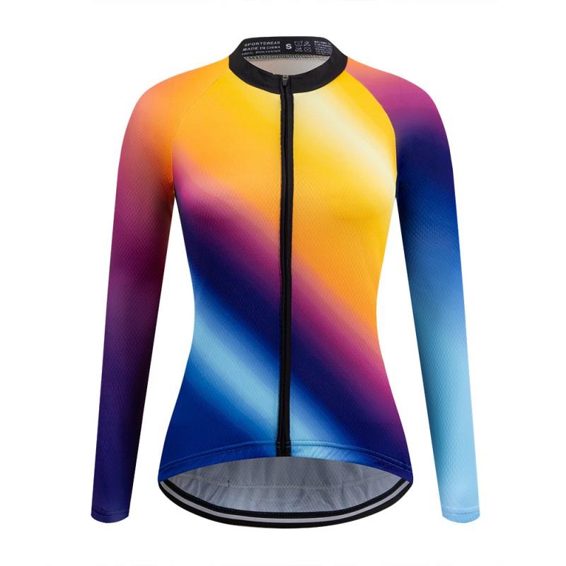 1 Womens Long Sleeve Cycling Jersey Breathable Quick Dry Performance Top Road Mountain Bike