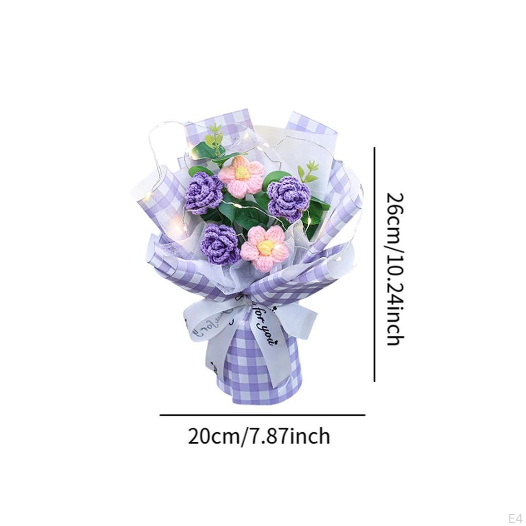 Häkelblumenstrauß Dekorative Gestrickte Heimdekoration für Mütter Freunde Abschluss