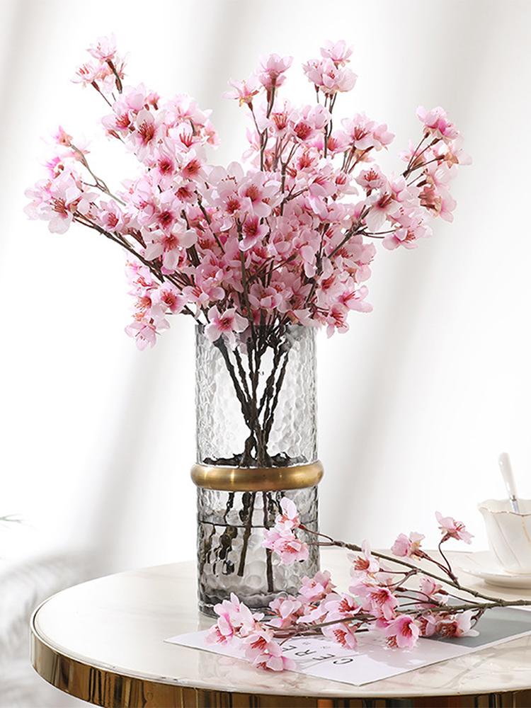 Simulation Flower Peach Blossom Artificial Decorative Blossom Flower for Home Indoor Outdoor Decor