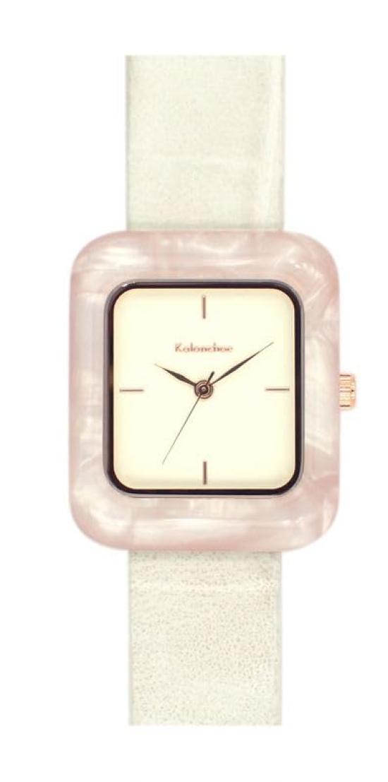 

[Follow] Watch Kalanchoe Square Acetic Bezel Watch H05022A-1 WH Women s White
