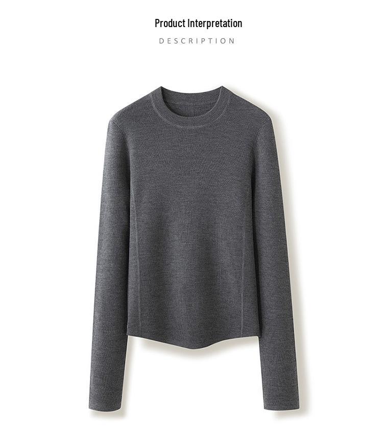 Women's Spring Slim Fit Merino Wool Pullover Sweater