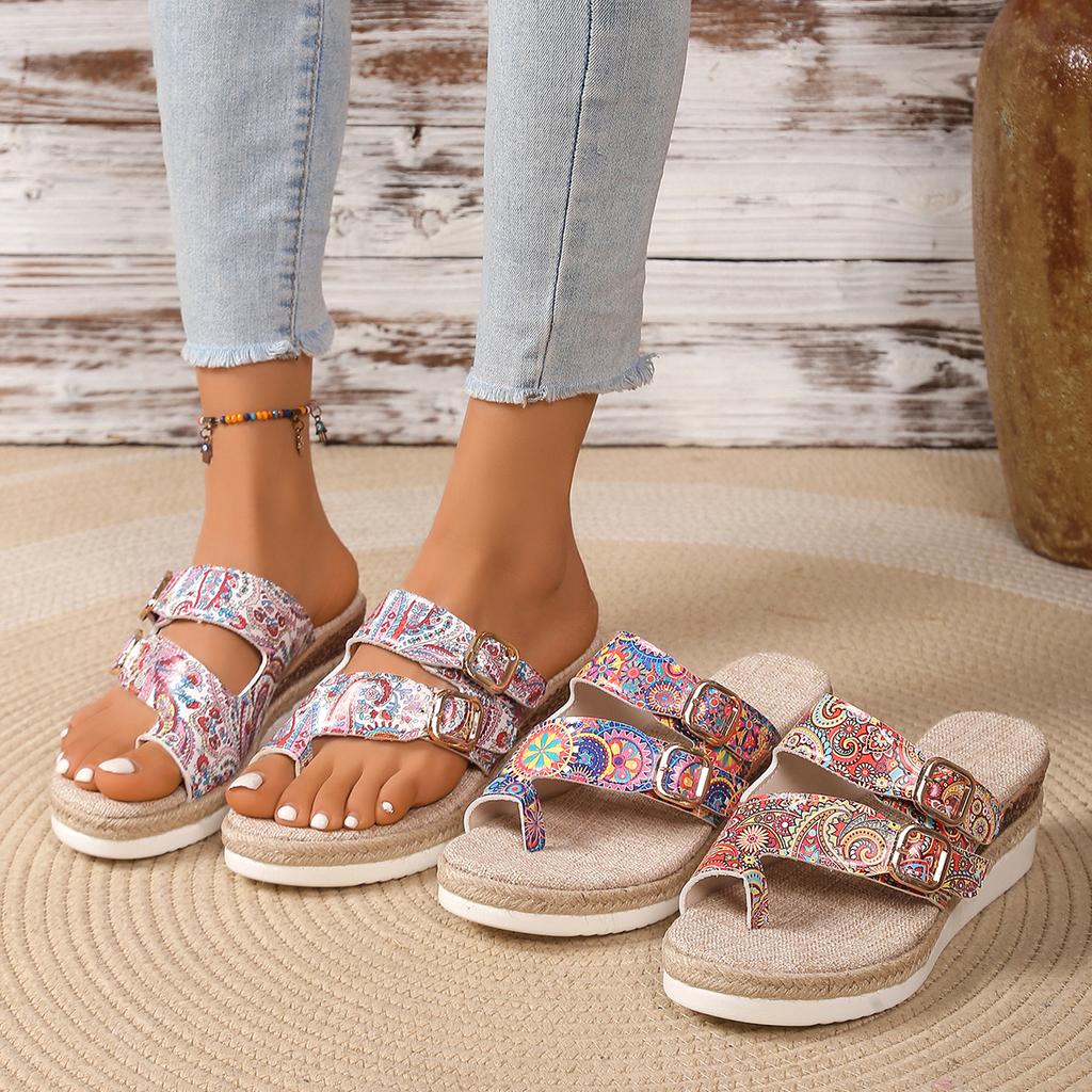 Fashion Women Sandals Summer Platform Shoes Women 2025 New Beach Casual Heeled Sandals Bohemian Handmade Slippers Sandalias De Mujer
