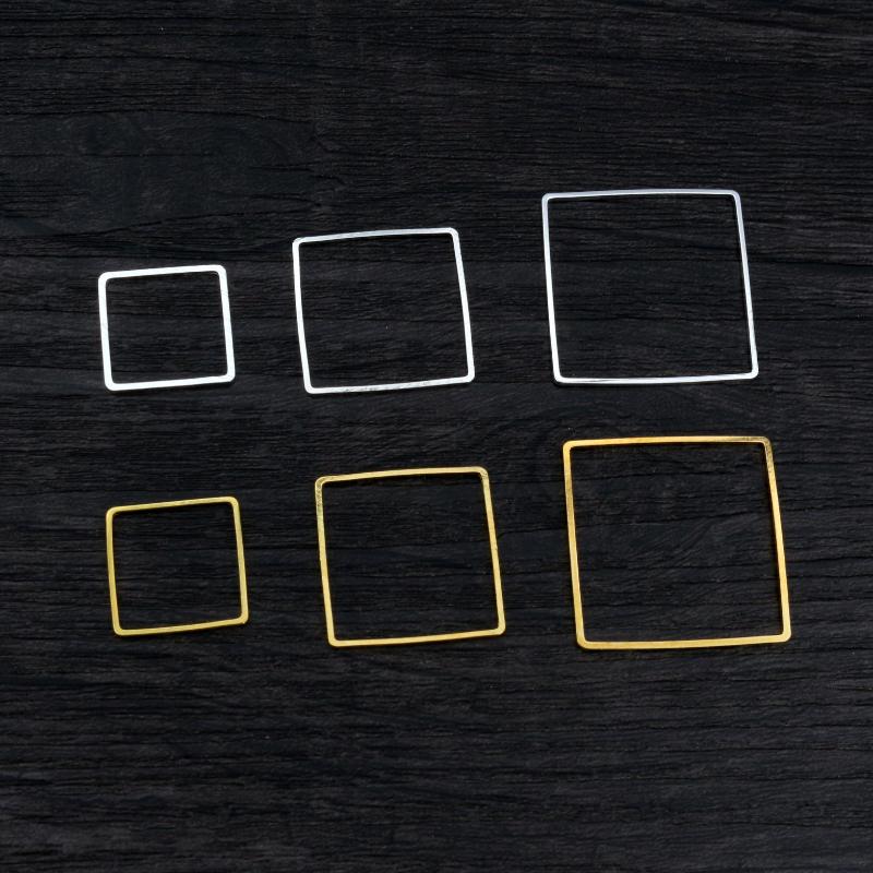 15 20 25 mm Brass Closed Square Ring Earring Wires Hoops Pendant Connectors Rings For DIY Jewelry Making Supplies Accessories