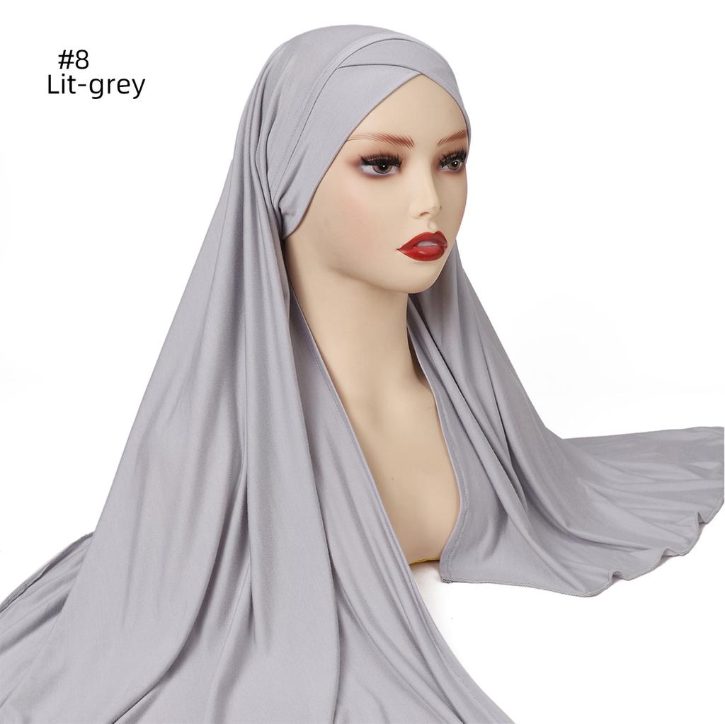 Muslim Women Premium Soft Modal Cotton Jersey Hijab Headwrap Stretchy Instant Hijab Scarf Forehead Cross Design Headscarf