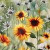 Bedding Set 180x200 SATIN COTTON Digital Print Flowers Sunflowers
