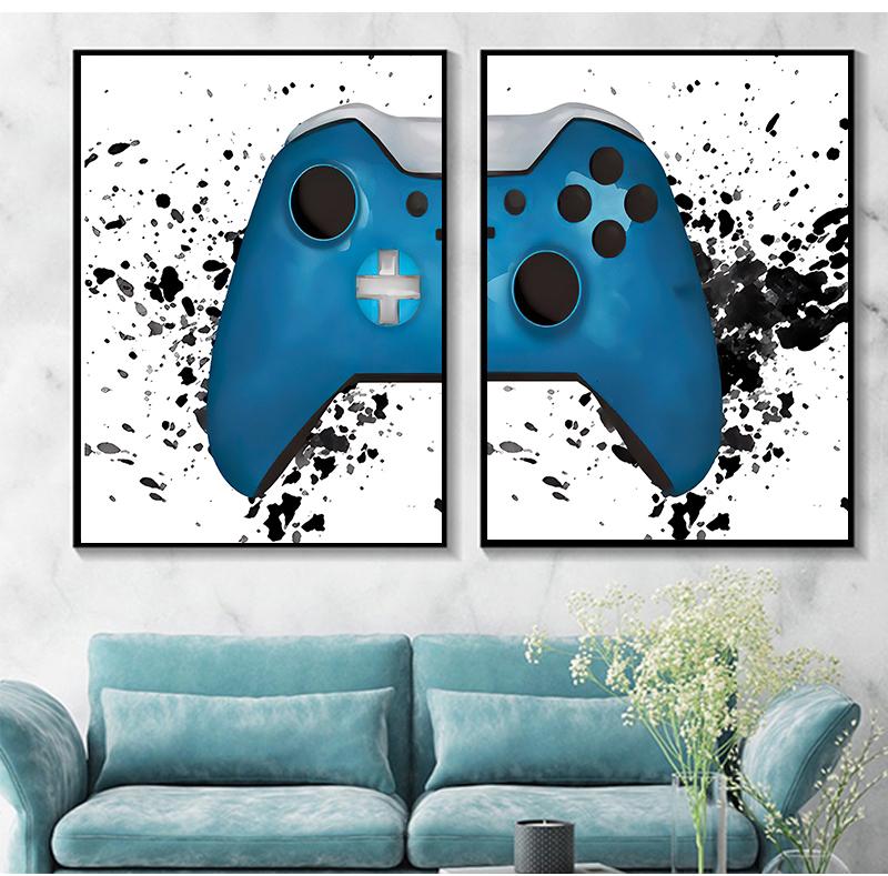 Gaming Boys Wall Art Canvas Painting Pictures Video Game Geek Art Posters and Prints Wall Pictures Gamer Gift Gaming Room Decor No Frame