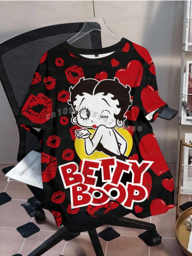 2026 SUMMER Cartoon Betty Boop Print men Women's Short Sleeve T-Shirt Casual 3d Print Summer MEN WOMEN Sport Tops T-shirt Tee