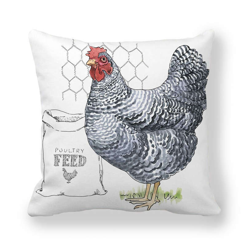 Chicken Breast Rooster Print Cushion Cover Farmhouse Home Decor Pillowcases