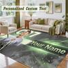 Crystal Velvet Square Rug Custom NameCristiano Ronaldo Pattern Non Slip Home Floor Decor Rug
