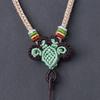 High-Quality Handmade Woven Phoenix Tail Knot Pendant Sweater Chain In A Thousand Miles of Rivers and Mountains Color