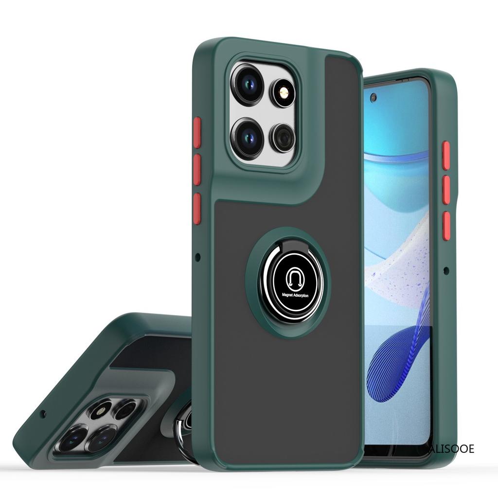 Shockproof Funda for Motorola Edge 50 Neo Fusion 50 Ultra Case Translucent Matte Ring Stand Capa for Moto Edge 50 Pro Cover