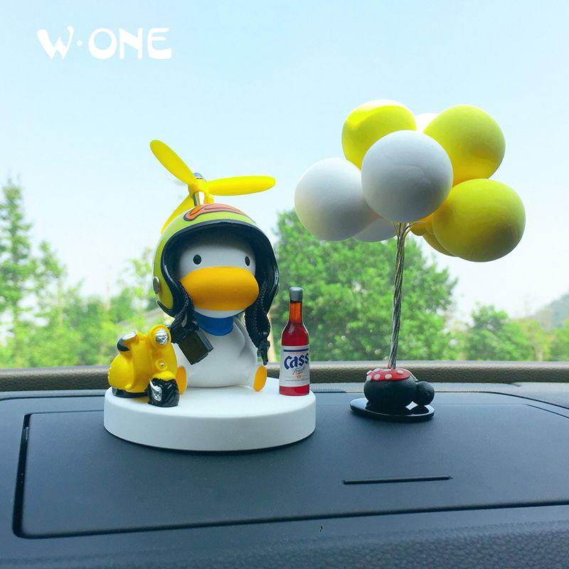 

Ins Car Perfume Internet-Famous Mango Duck Car Fragrance Diffuser Stone Ornament Cute Interior Decoration Ornament Yellow and White Balloons