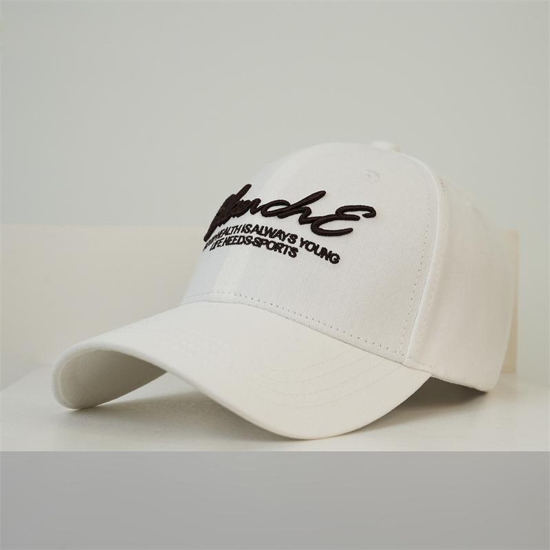 Embroidered Letter Hard Top Baseball Cap Unisex Spring Summer Sunshade Cap белый