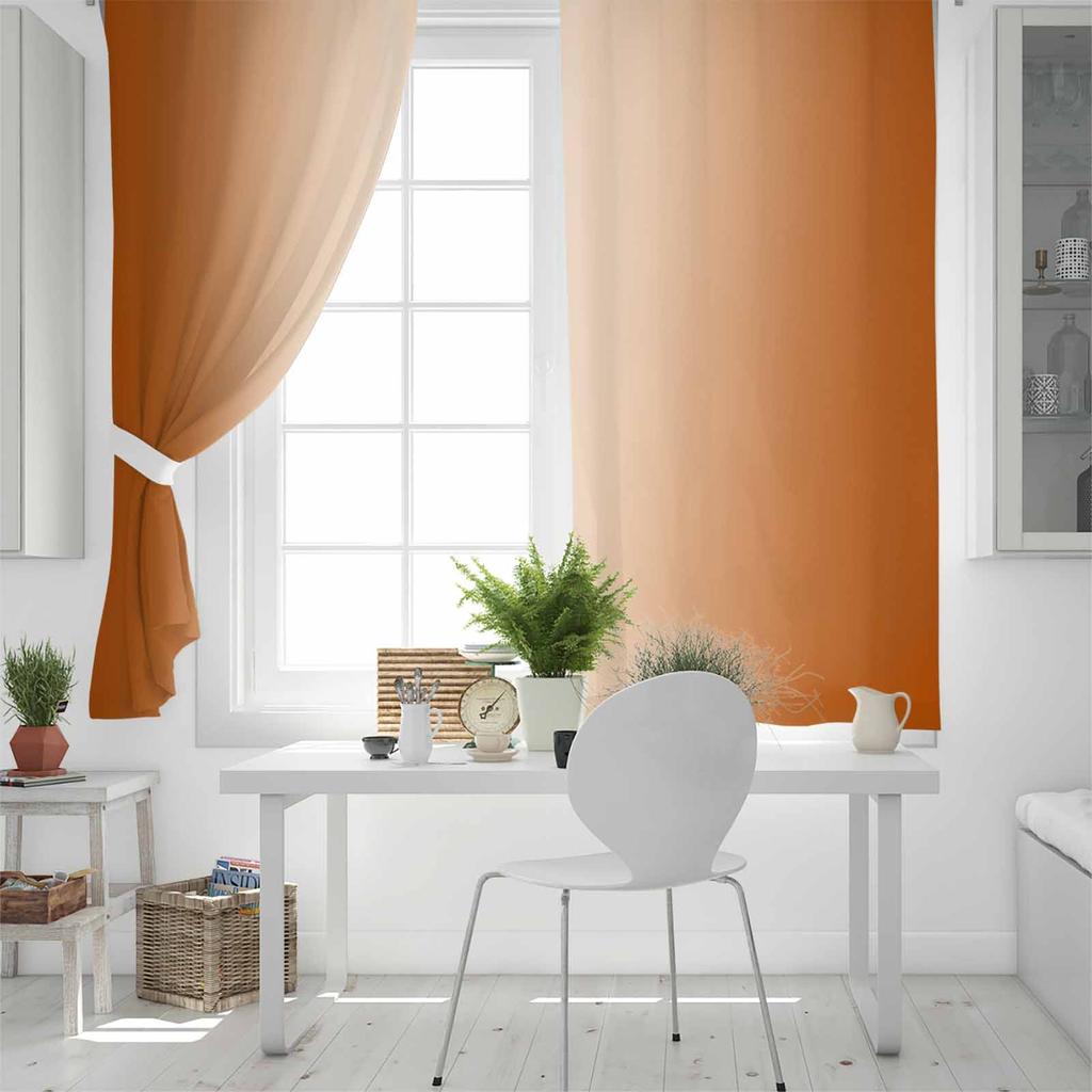 Burnt Orange Gradient Blackout Curtains For Living Room Bedroom Window Treatment Drapes Home Decor