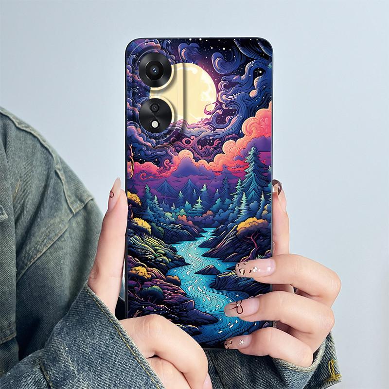 For OPPO A78 4G Phone Case CPH2565 Cover Soft Silicone Cute Panda Flower Boys Girls Painted Shell Funda Protective Casing Coque