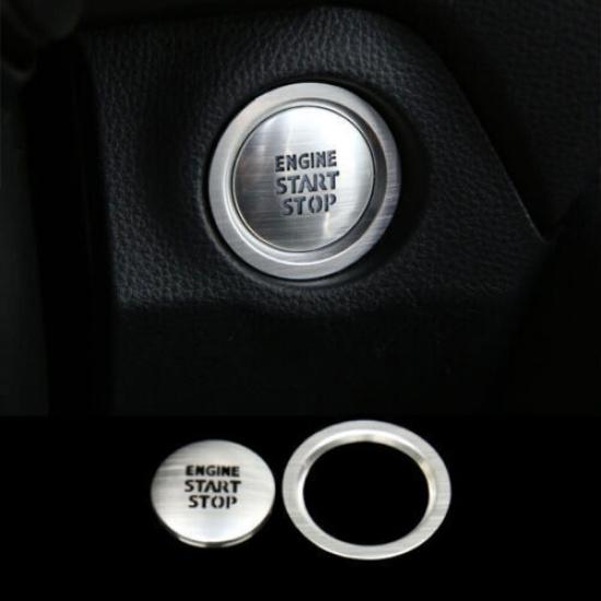 For Toyota RAV4 - 2PCS Silver Aluminum Ignition Switch Start Button Trim