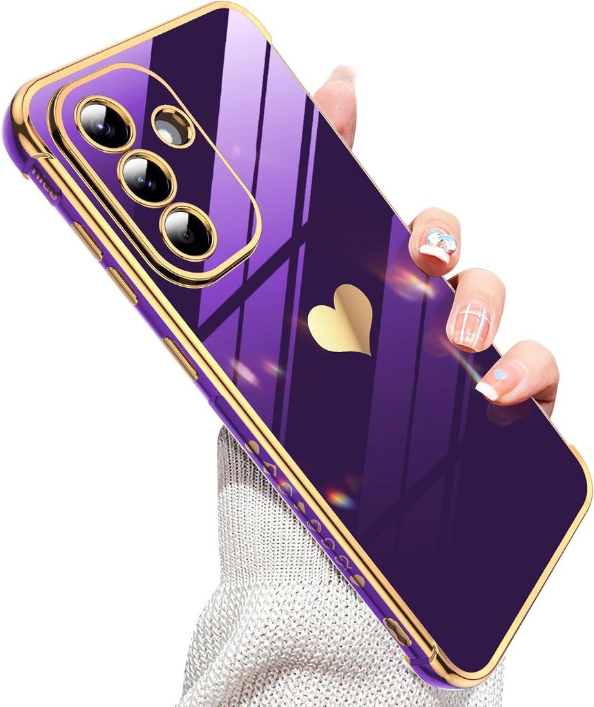 Luxury Glitter Plating Silicone Soft Case For Samsung Galaxy A56 A36 A26 A16 A55 A35 A25 A15 A54 A34 A14 Love Candy Color Glossy