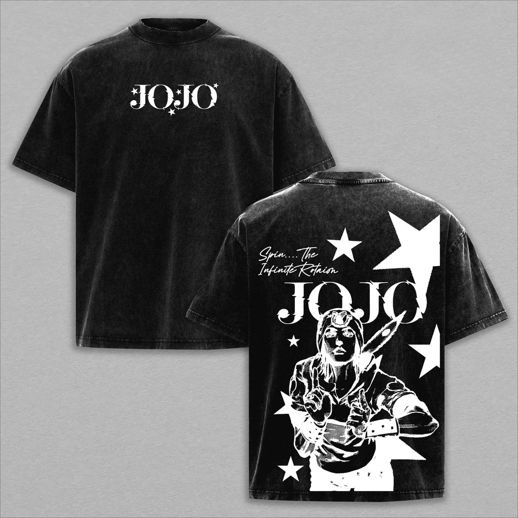 Anime JoJo's Bizarre Adventure T-shirt For Men's Clothing Gothic Y2k Washed Oversized T Shirt Short Sleeve 100% Cotton Tees Tops