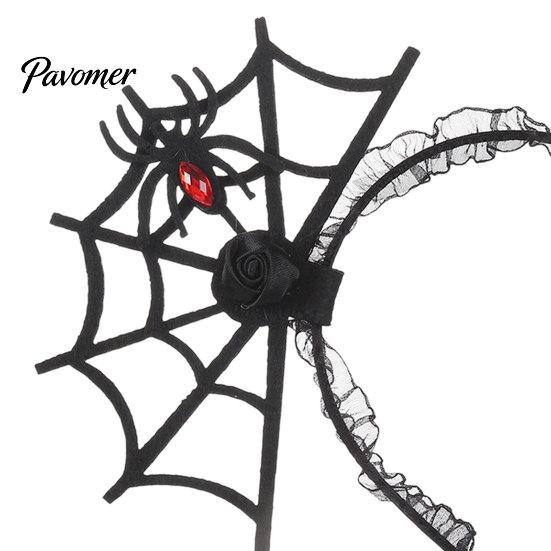 Lightweight Cosplay Hair Accessories Halloween Spider Web Headband, Black Lace Spiderweb Hoop, Costume for Party Accessory, Photo Prop Adults