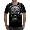 Summer Round Neck 3D Skull Print Top Fashionable Casual Short Sleeved Men's T-shirts