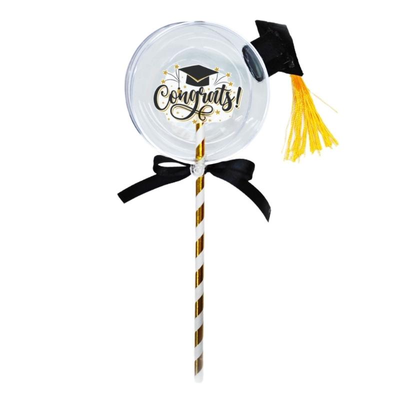 

Doctorial Hat with Tassels Gift Container Transparent Acrylic Chocolate Candy Ball Graduation Party Keepsakes 1