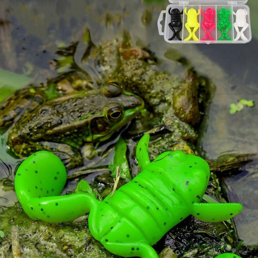 5PCS Frog-Like Stance Lure Mini Frog Bait TPE Artificial Bait  Outdoor Fishing